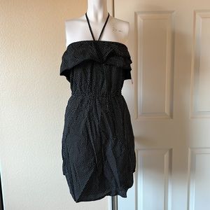 Brand new with tag Roxy black polka dots ruffle halter dress Small